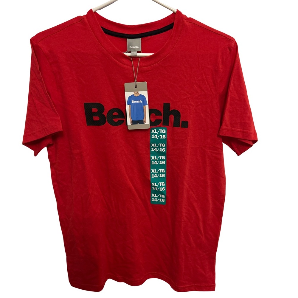 Bench Red Short Sleeve Tee Vibrant Cotton Crew Neck